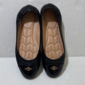 COACH Women’s Black Ballet Flats Size 5.5 B Same Day Shipping Guaranteed!